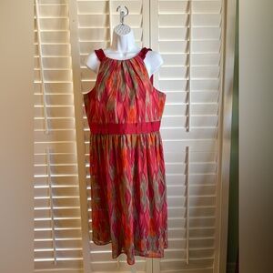 ANTONIO MELANI Pink and Orange Patterned Dress
